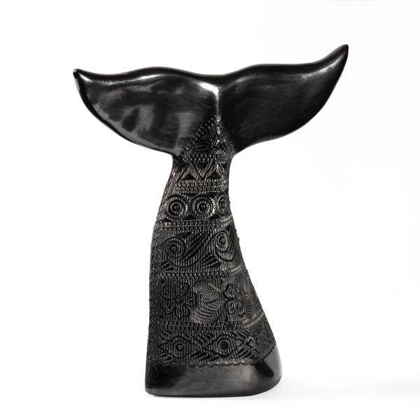 Small Barro Negro Whale Tail Ornament by Taller Llerys - UK loves MEX