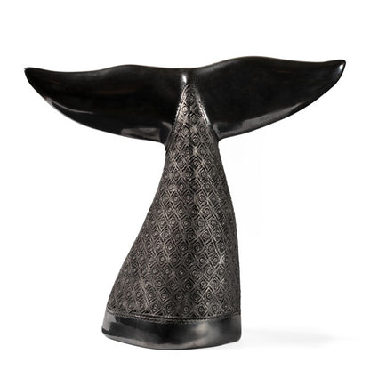 Large Barro Negro Whale Tail Ornament by Taller Llerys
