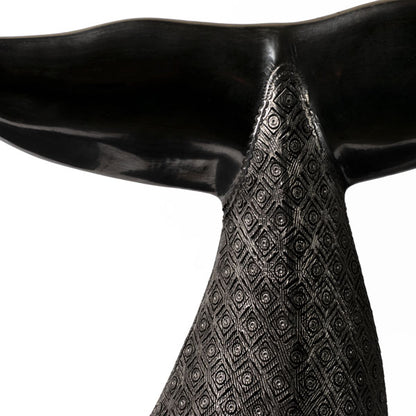 Large Barro Negro Whale Tail Ornament by Taller Llerys