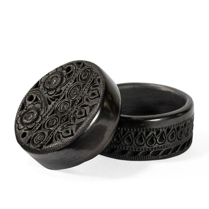 Cylindrical Barro Negro Jewelry Box by Taller Llerys - UK loves MEX