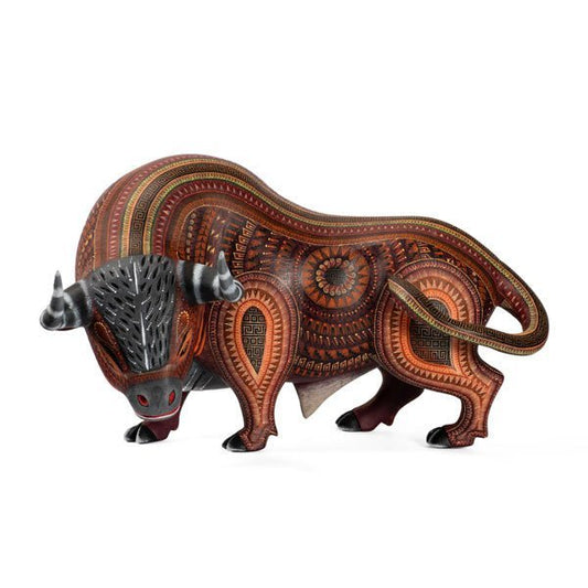 Exquisite Handcrafted Alebrije Bull by Saul Aragon Ramirez - UK loves MEX