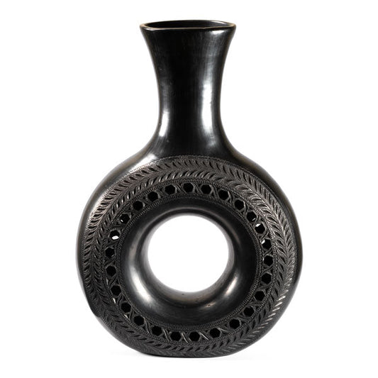 Large Barro Negro Donut Vase by Taller Llerys - UK loves MEX