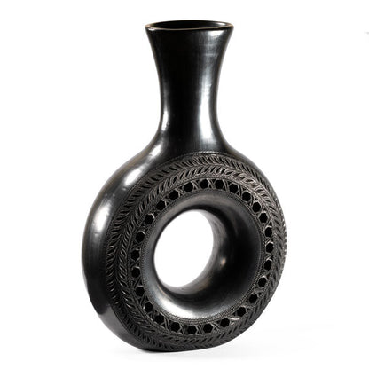 Large Barro Negro Donut Vase by Taller Llerys - UK loves MEX