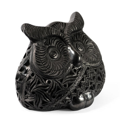 Large Barro Negro Owl Ornament by Taller Llerys - UK loves MEX