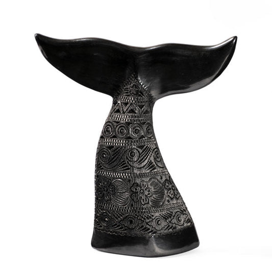 Small Barro Negro Whale Tail Ornament by Taller Llerys - UK loves MEX